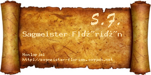 Sagmeister Flórián névjegykártya